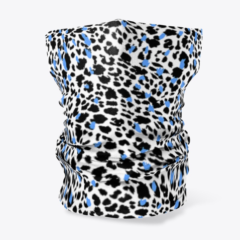 Blue spots leopard print 