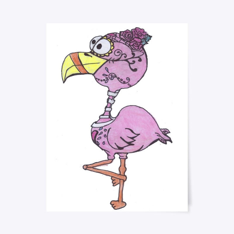 Dia De Los Muertos Flamingo.png