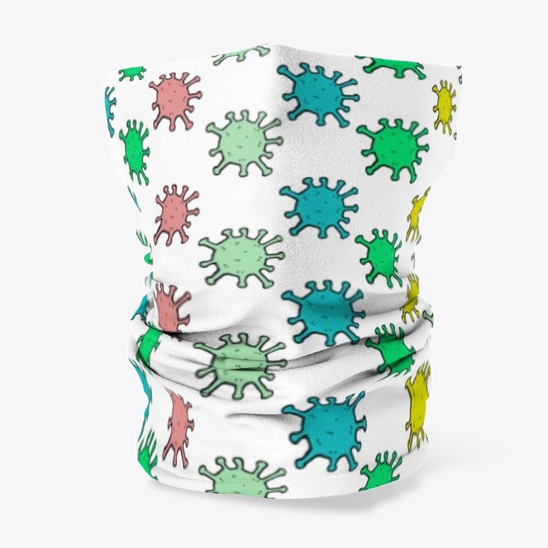 Colorful Viruses Print Neck Gaiter