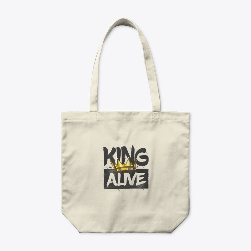  king alive styled text organic tote bag