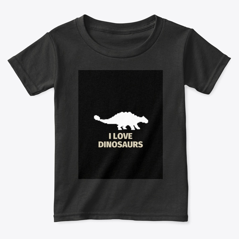 Pixel Art Dinosaur 9 Black