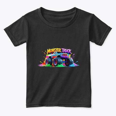 Car & Truck T Shirts For Kids Black Camiseta Front