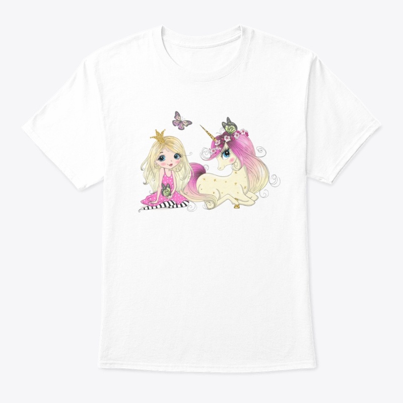 Cute Girl with Unicorn Tshirt