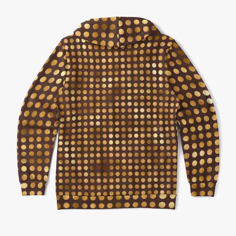 Brown and Metallic Gold Circles Design 