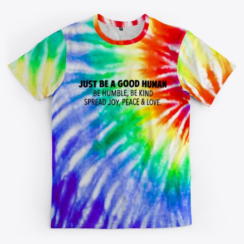 RAINBOW TIE DYE GOOD HUMAN | BLACK LOGO
