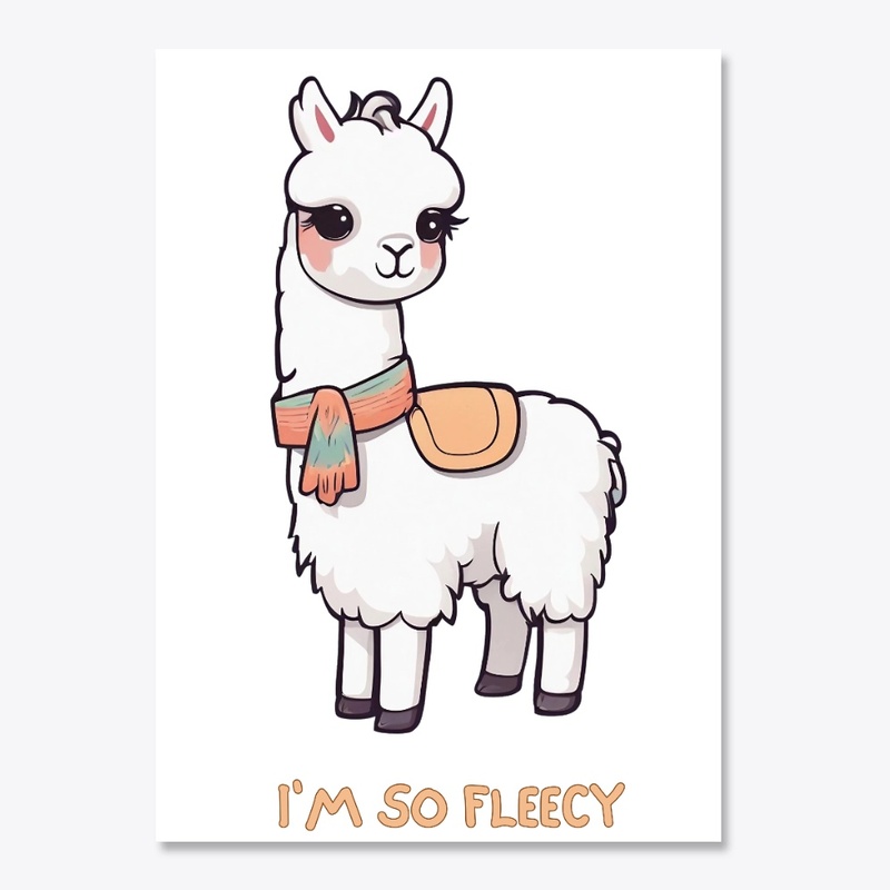 Cute Llama with Scarf & Saddle