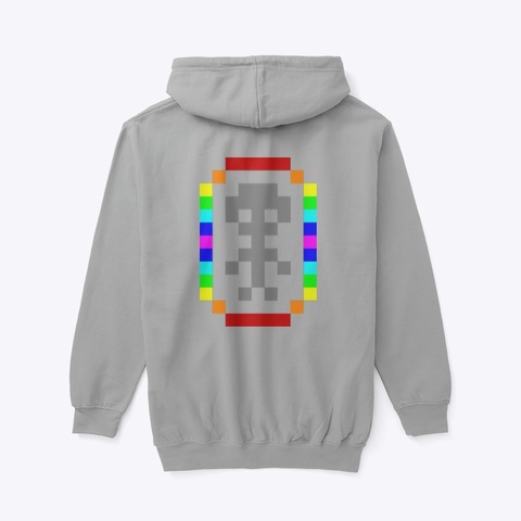 Alien Face/Pixel Alien Zip Hoodie Light Steel T-Shirt Back