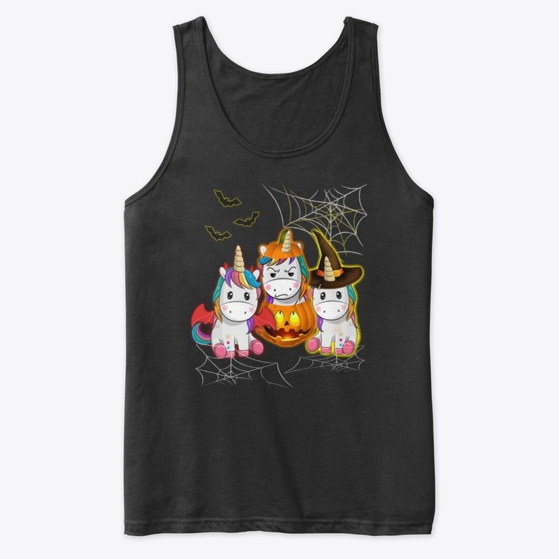 Halloween Unicorn Witches With Pumpkins 