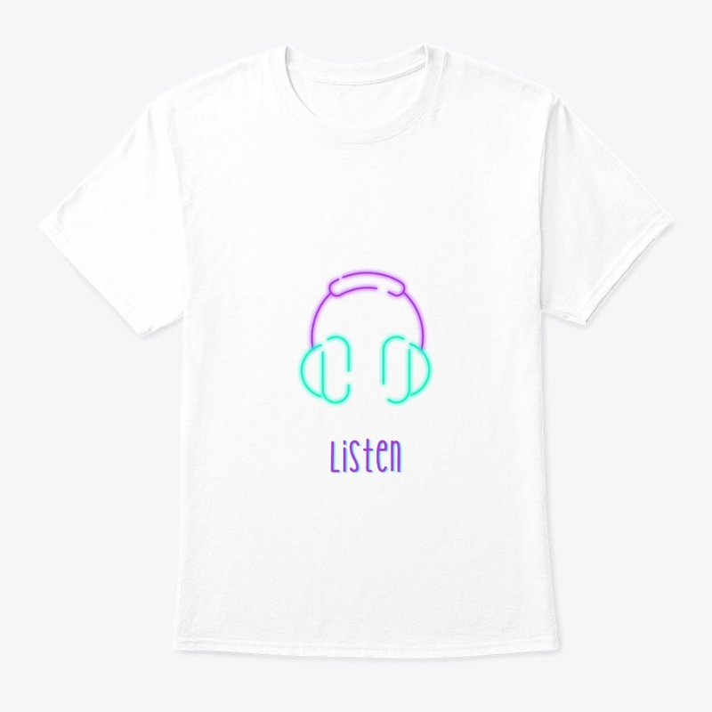 Purple illustrate listen graphic t-shirt