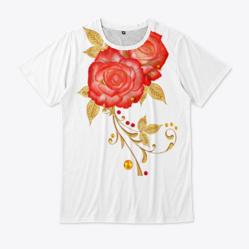 Pink Rose On Tshirt