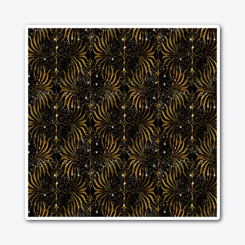 Gold and Black Victorian Sparkle Pattern