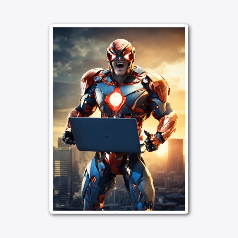 Screaming Cyborg Hero T-Shirt