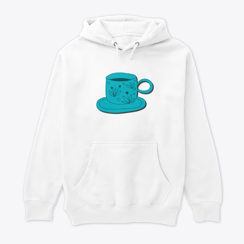 Whimsical Teal Coffee Cup