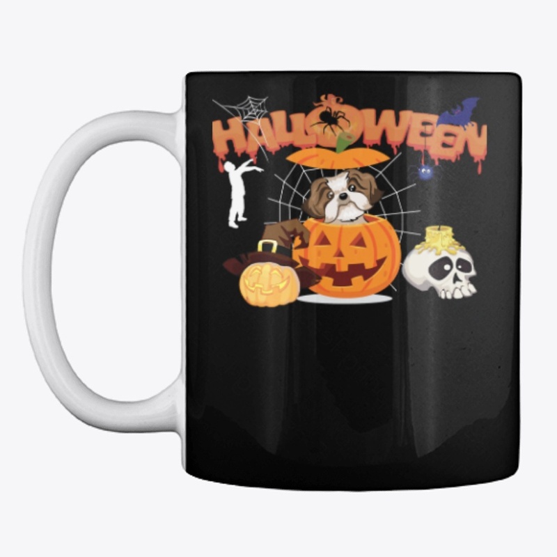 Halloween Night Shih Tzu Dog Art Slim Fi