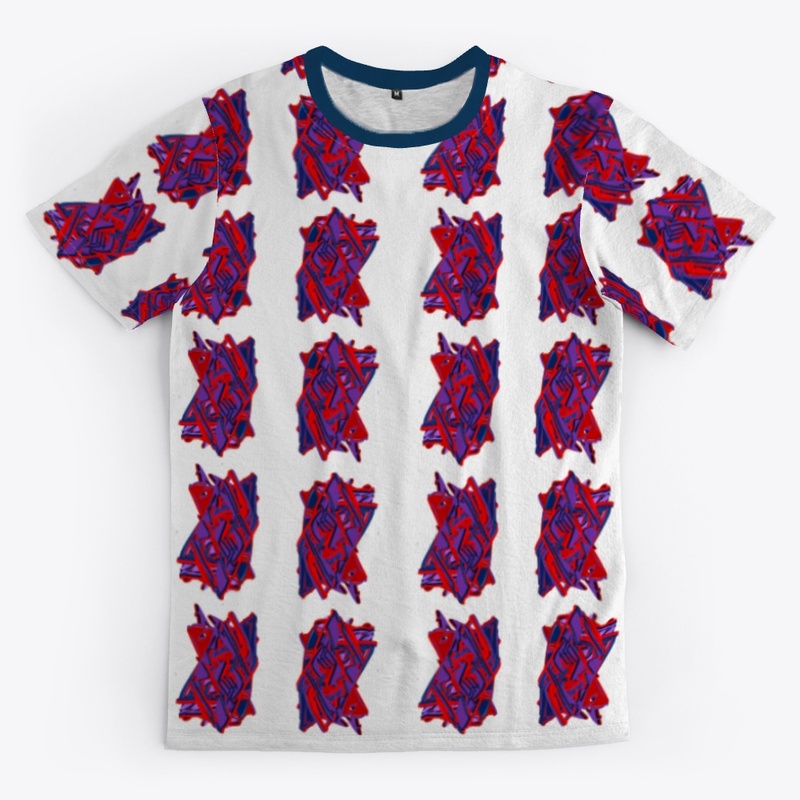 T shirt:Purple,red pattern