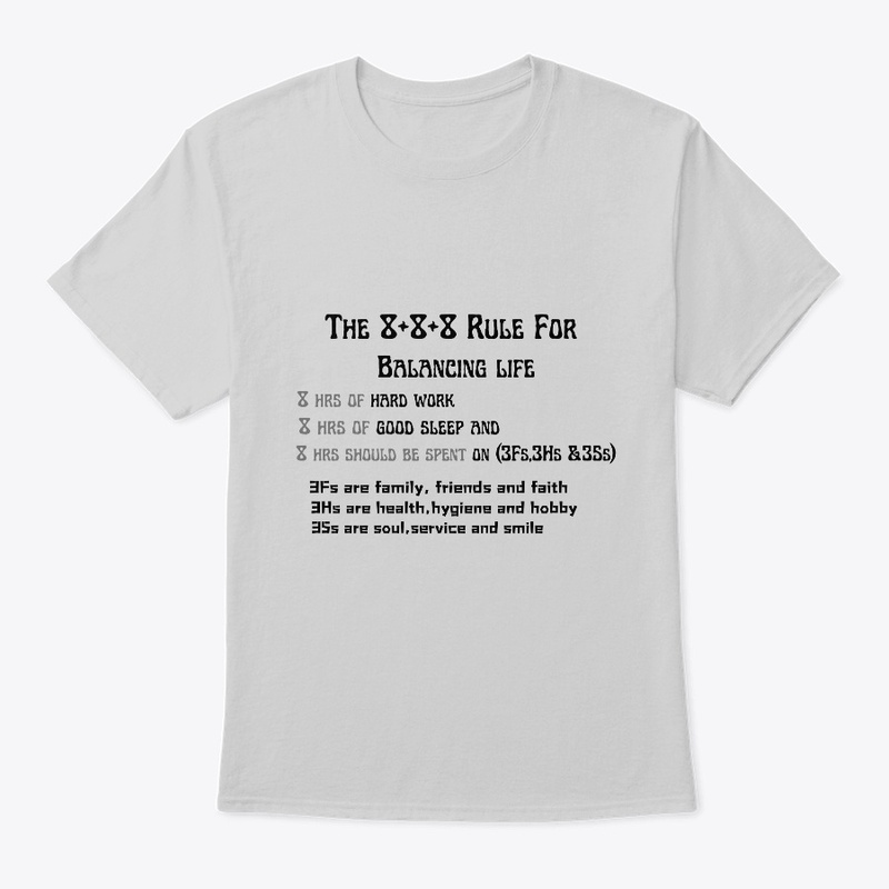 8+8+8 rule life balancing tshirt