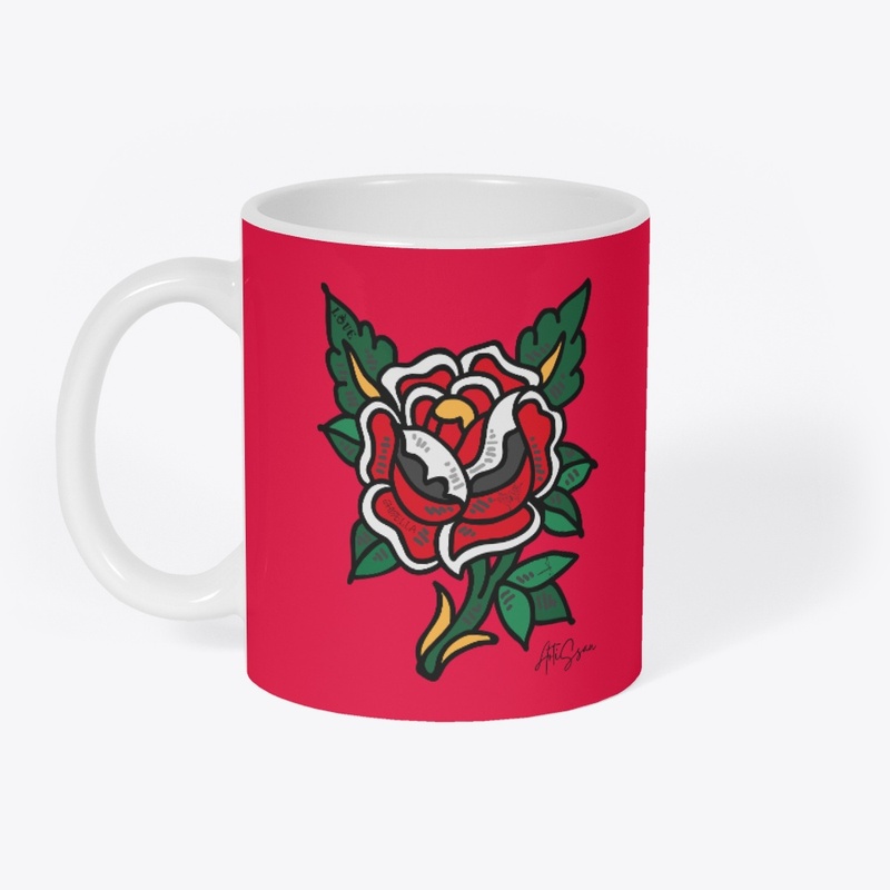 cool words on rose flower tshirt design