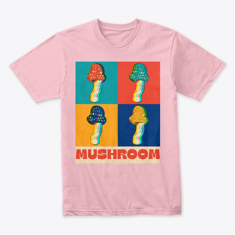 Cute mushroom collage glitch design
