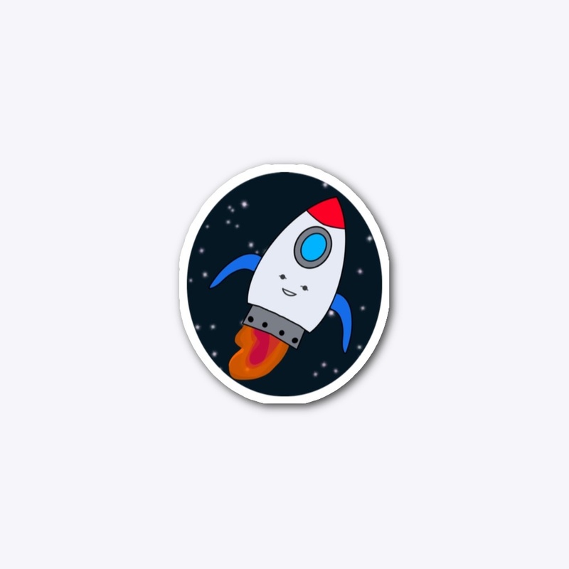 Rocket Ship Logo Sticker