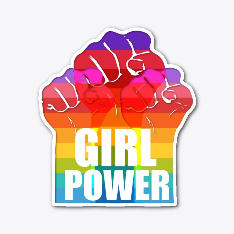 Three fists up for girl power