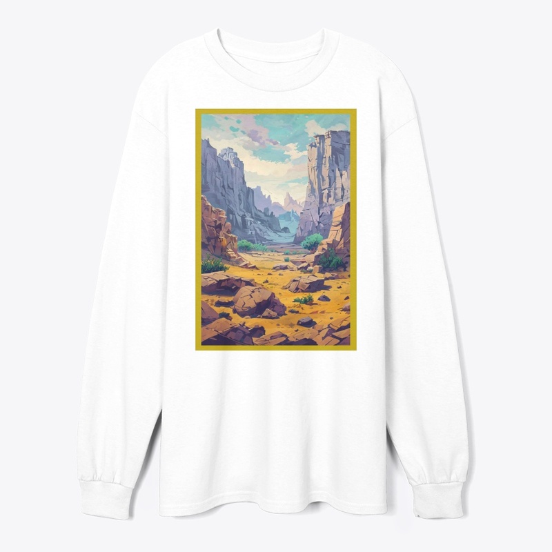 Abstract desert landscape with cactus
