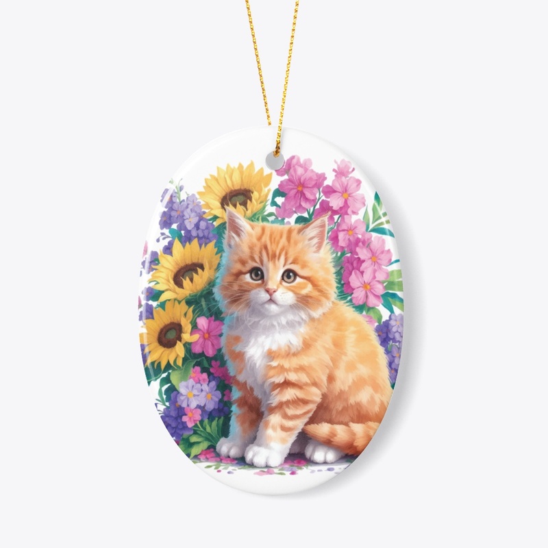 Kitten Amid the Cherry t-shirt design