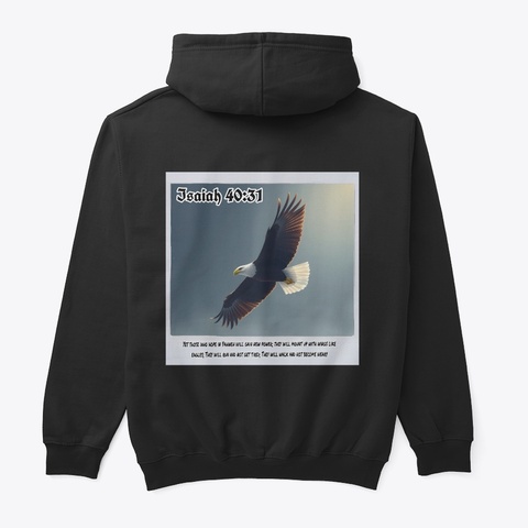 Isaiah 40:31 Aleph Tav Tee  Black T-Shirt Back