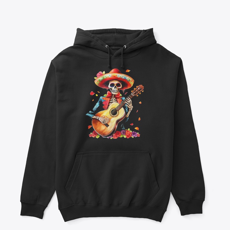 Floral Guitar Dia De Los Muertos