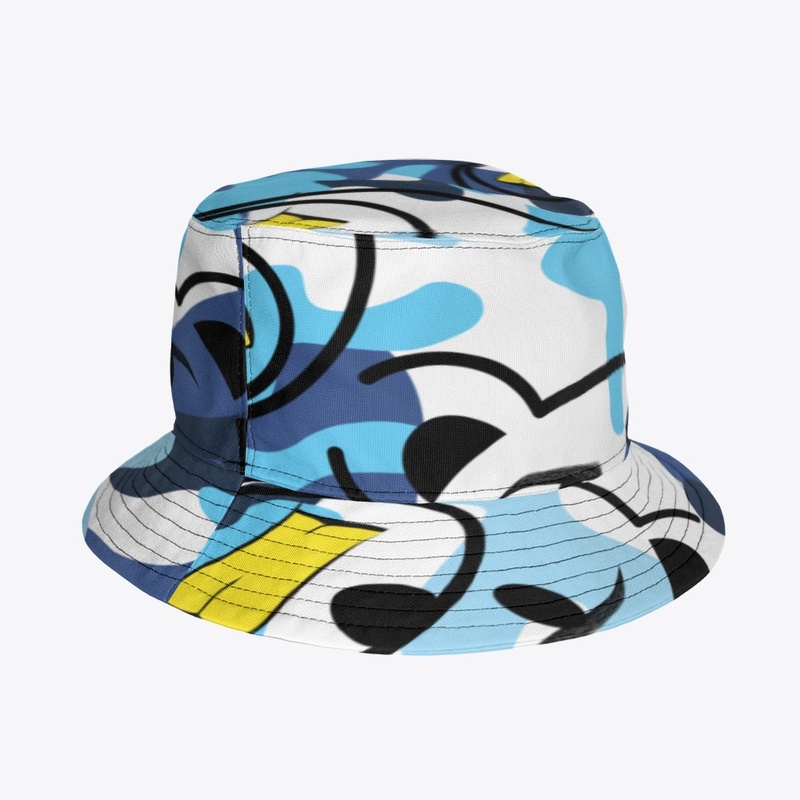 369 Blue Camo Bear Bucket Hat