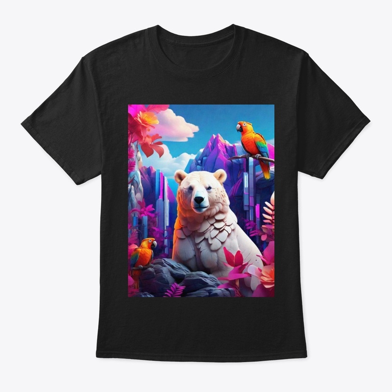 HD Bear and parrot Nature graphic Shirts