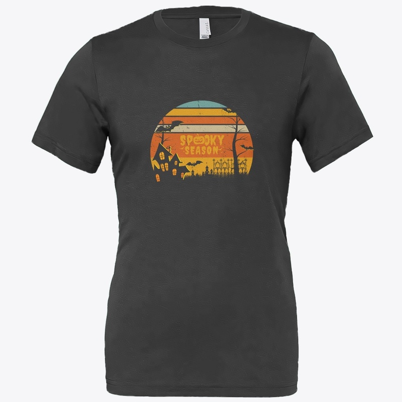 Black Yellow Retro Halloween T Shirt 