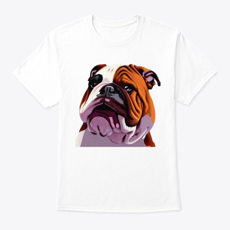Dog bulldog sitting illustration