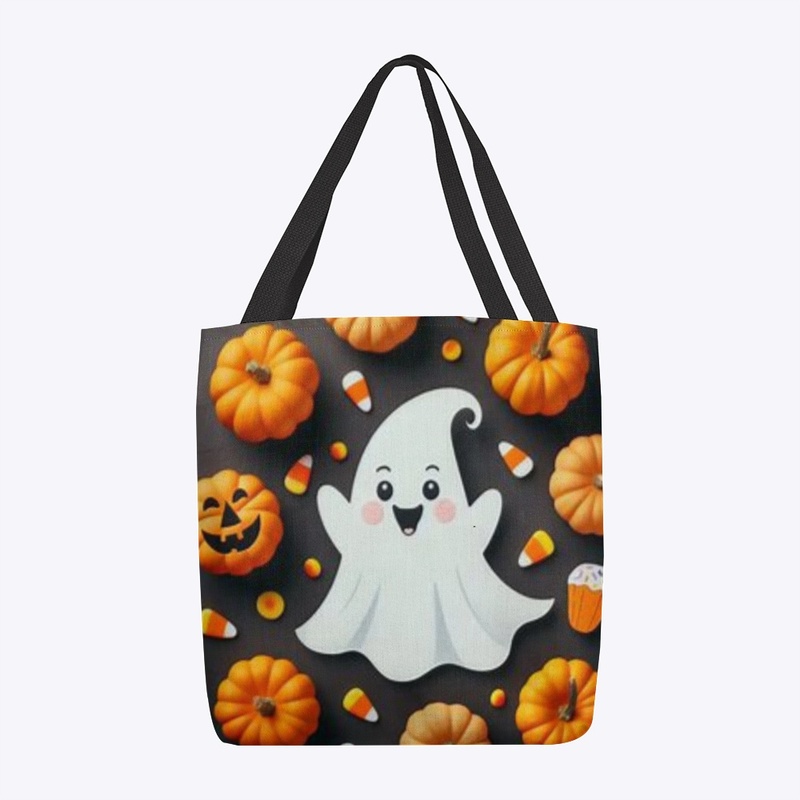 Pumpkins &amp; Friendly Ghost Tote Bag