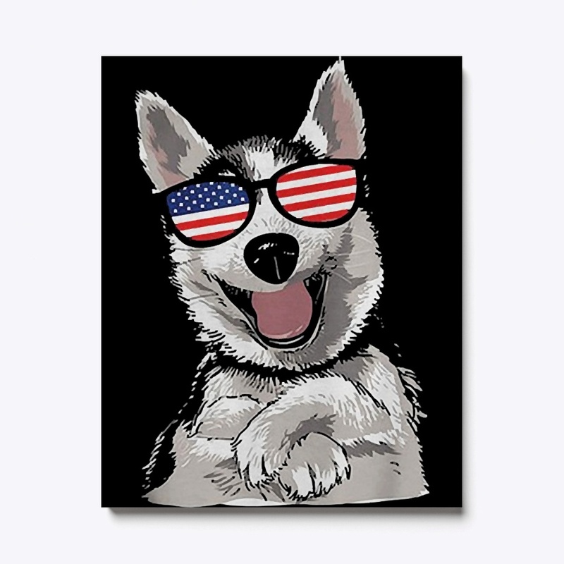 Husky Dancing American Flag Sunglasses