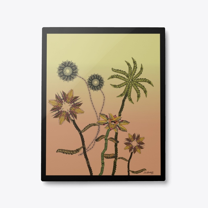 Caterpillar, Moth & Ant Floral Print