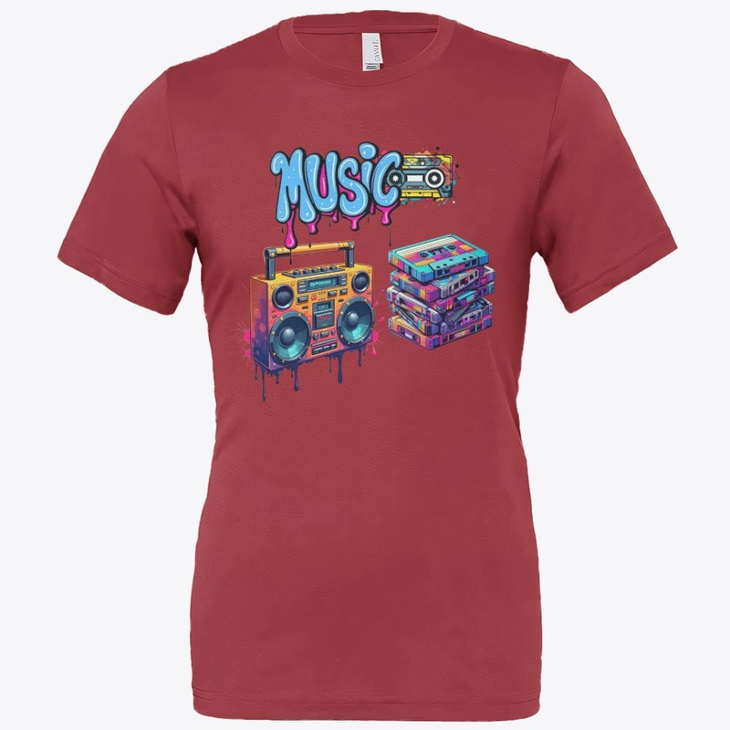 Retro Music Boombox Graphic Tee Unisex