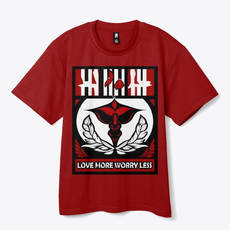 T-shirt design Love More worry less 