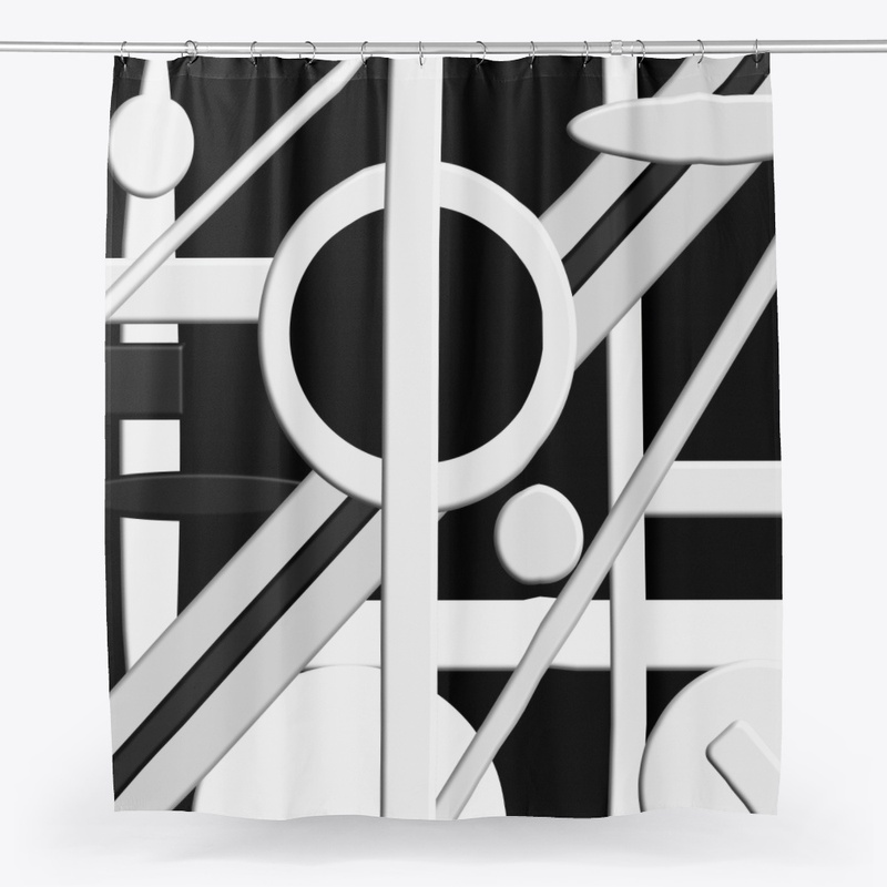 Black and White 3D Geometric 