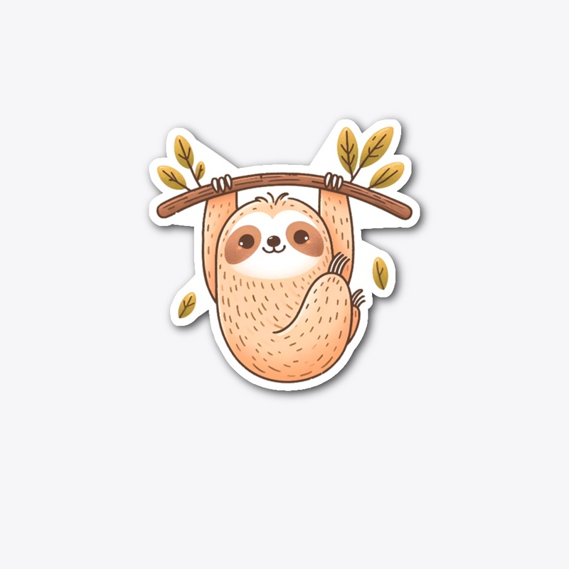 Cute animal sloth on a tree
