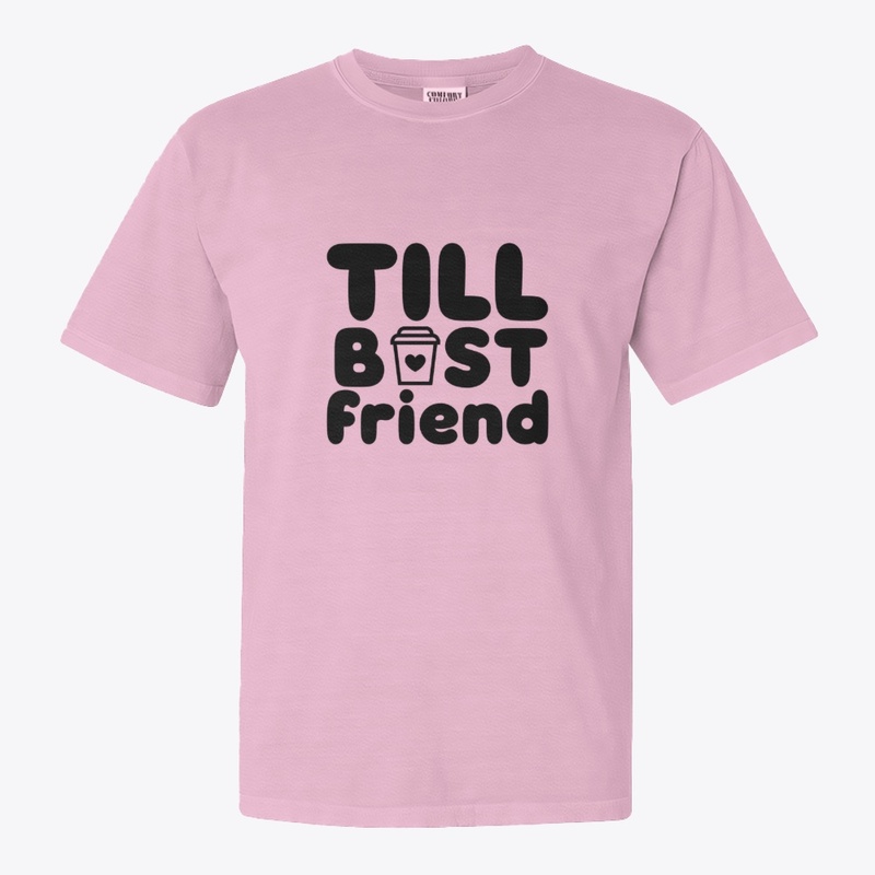 Tall Best Friend Coffee Cup Tee  Fun BFF