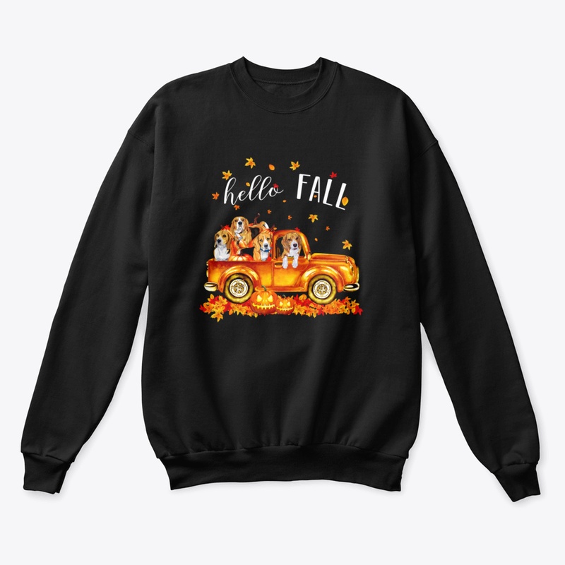 Beagle Hello Fall  Beagle In Car Pumpkin