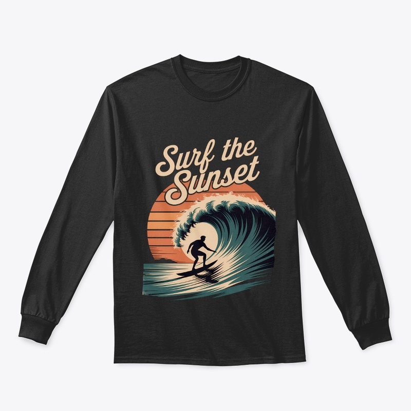 Surf the Sunset graphic tee, surfing