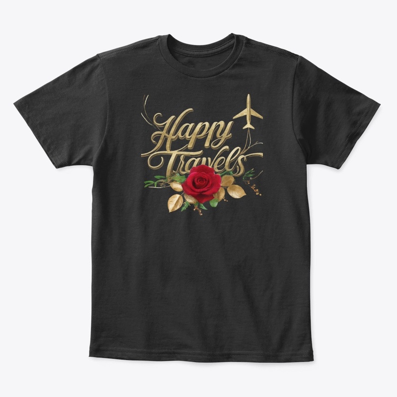 Happytravel kids Crew Neck black Tshirt