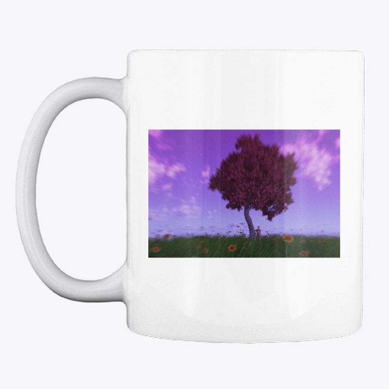 Landscape of man admiring a tree