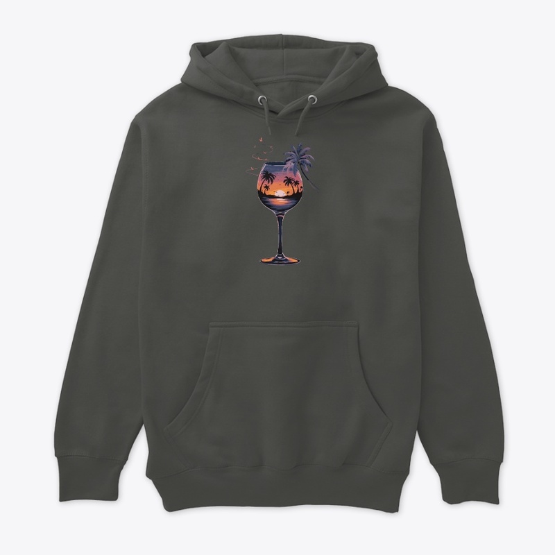 Sea beach in the glass design