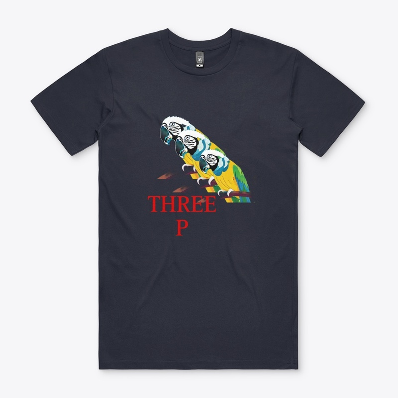 Three parrots art design tshirt 