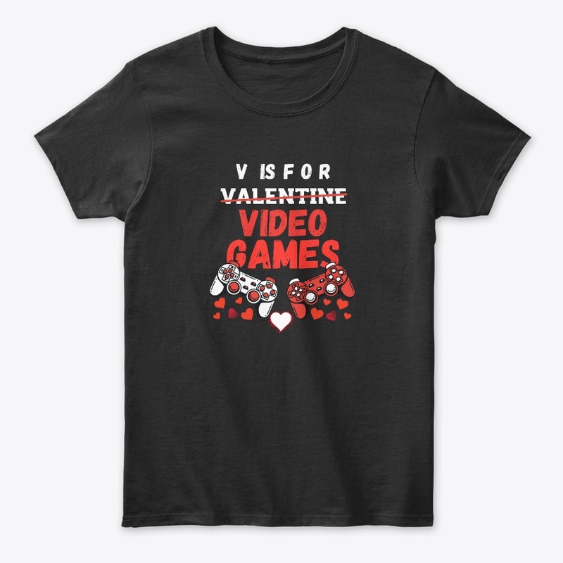 V Is For Video Games Funny Valentine Day