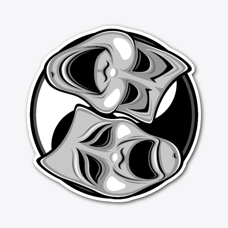 Comedy and Tragedy Masks Yin Yang