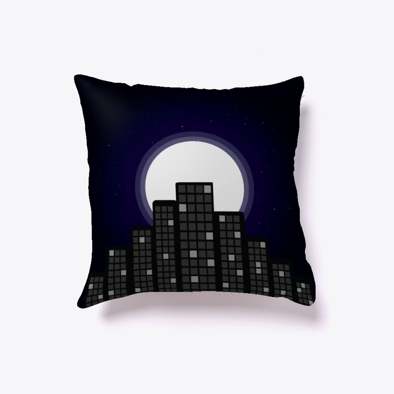Beautiful Moon with Buildings  