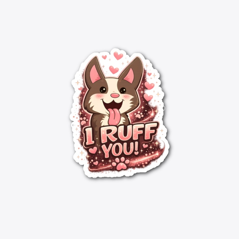 I Ruff You Cute Dog Valentine Design